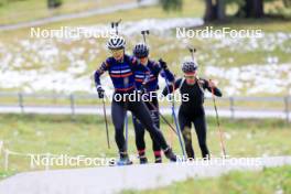 15.09.2024, Lenzerheide, Switzerland (SUI): Jeanne Richard (FRA), Sophie Chauveau (FRA), Elisa Gasparin (SUI), (l-r) - Sommer Nordic Event 2024, Sommer Biathlon Cup, Lenzerheide (SUI). www.nordicfocus.com. © Manzoni/NordicFocus. Every downloaded picture is fee-liable.