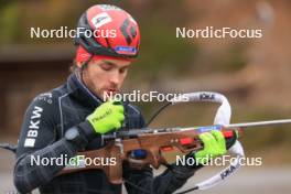 13.10.2024, Ramsau am Dachstein, Austria (AUT): Jeremy Finello (SUI) - Biathlon summer training, Ramsau am Dachstein (AUT). www.nordicfocus.com. © Manzoni/NordicFocus. Every downloaded picture is fee-liable.