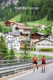 27.06.2024, Juf, Switzerland (SUI): Aita Gasparin (SUI), Elisa Gasparin (SUI), (l-r) - Biathlon summer training, Juf (SUI). www.nordicfocus.com. © Manzoni/NordicFocus. Every downloaded picture is fee-liable.