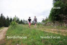 11.06.2024, Premanon, France (FRA): Jeanne Richard (FRA), Justine Braisaz-Bouchet (FRA), (l-r) - Biathlon summer training, Premanon (FRA). www.nordicfocus.com. © Manzoni/NordicFocus. Every downloaded picture is fee-liable.