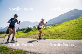 31.07.2024, Lavaze, Italy (ITA): Lea Rothschopf (AUT), Tamara Steiner (AUT), (l-r)  - Biathlon summer training, Lavaze (ITA). www.nordicfocus.com. © Barbieri/NordicFocus. Every downloaded picture is fee-liable.