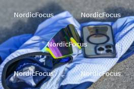 12.10.2024, Ramsau am Dachstein, Austria (AUT): Glasses and cellphone of Lou Jeanmonnot (FRA) - Biathlon summer training, Ramsau am Dachstein (AUT). www.nordicfocus.com. © Manzoni/NordicFocus. Every downloaded picture is fee-liable.