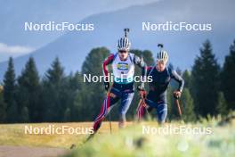 22.10.2024, Lavaze, Italy (ITA): Tarjei Boe (NOR), Endre Stroemsheim (NOR), (l-r)  - Biathlon summer training, Lavaze (ITA). www.nordicfocus.com. © Vanzetta/NordicFocus. Every downloaded picture is fee-liable.