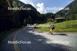 27.08.2024, Martell, Italy (ITA): Elia Zeni (ITA), Patrick Braunhofer (ITA), (l-r) - Biathlon summer training, Martell (ITA). www.nordicfocus.com. © Vanzetta/NordicFocus. Every downloaded picture is fee-liable.