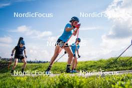 06.06.2024, Lavaze, Italy (ITA): Martin Ponsiluoma (SWE), Sara Andersson (SWE), Ella Hallvarsson (SWE), (l-r)  - Biathlon summer training, Lavaze (ITA). www.nordicfocus.com. © Barbieri/NordicFocus. Every downloaded picture is fee-liable.