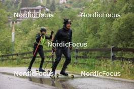 21.05.2024, Lenzerheide, Switzerland (SUI): Aita Gasparin (SUI), Joscha Burkhalter (SUI), (l-r) - Biathlon summer training, Lenzerheide (SUI). www.nordicfocus.com. © Manzoni/NordicFocus. Every downloaded picture is fee-liable.