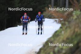 06.11.2024, Davos, Switzerland (SUI): Lydia Hiernickel (SUI), Gion Stalder (SUI), (l-r) - Biathlon training, snowfarming track, Davos (SUI). www.nordicfocus.com. © Manzoni/NordicFocus. Every downloaded picture is fee-liable.