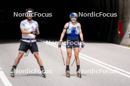 20.06.2024, Lavaze, Italy (ITA): Patrick Braunhofer (ITA), Dorothea Wierer (ITA), (l-r)  - Biathlon summer training, Lavaze (ITA). www.nordicfocus.com. © Vanzetta/NordicFocus. Every downloaded picture is fee-liable.