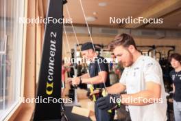 20.05.2024, Lenzerheide, Switzerland (SUI): Niklas Hartweg (SUI), Joscha Burkhalter (SUI), (l-r) - Biathlon summer training, Lenzerheide (SUI). www.nordicfocus.com. © Manzoni/NordicFocus. Every downloaded picture is fee-liable.