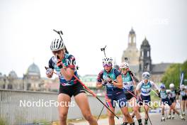 15.09.2024, Dresden, Germany (GER): Karoline Knotten (NOR), Ingrid Landmark Tandrevold (NOR), Paulina Fialkova (SVK), (l-r) - City Biathlon - Dresden (GER). www.nordicfocus.com. © Reichert/NordicFocus. Every downloaded picture is fee-liable.