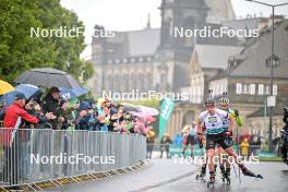 15.09.2024, Dresden, Germany (GER): Roman Rees (GER), Jakov Fak (SLO), (l-r) - City Biathlon - Dresden (GER). www.nordicfocus.com. © Reichert/NordicFocus. Every downloaded picture is fee-liable.