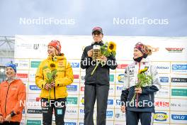 15.09.2024, Dresden, Germany (GER): Johanna Puff (GER), Lisa Vittozzi (ITA), Karoline Knotten (NOR), (l-r) - City Biathlon - Dresden (GER). www.nordicfocus.com. © Reichert/NordicFocus. Every downloaded picture is fee-liable.