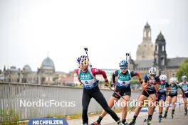 15.09.2024, Dresden, Germany (GER): Marketa Davidova (CZE), Franziska Preuss (GER), Karoline Knotten (NOR), (l-r) - City Biathlon - Dresden (GER). www.nordicfocus.com. © Reichert/NordicFocus. Every downloaded picture is fee-liable.