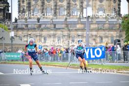 15.09.2024, Dresden, Germany (GER): Ingrid Landmark Tandrevold (NOR), Anna Gandler (AUT), (l-r) - City Biathlon - Dresden (GER). www.nordicfocus.com. © Reichert/NordicFocus. Every downloaded picture is fee-liable.