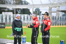 15.09.2024, Dresden, Germany (GER): Ingrid Landmark Tandrevold (NOR), Anna Andexer (AUT), Anna Gandler (AUT), (l-r) - City Biathlon - Dresden (GER). www.nordicfocus.com. © Reichert/NordicFocus. Every downloaded picture is fee-liable.