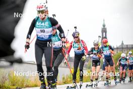 15.09.2024, Dresden, Germany (GER): Franziska Preuss (GER), Marketa Davidova (CZE), Marion Wiesensarter (GER), Lisa Vittozzi (ITA), (l-r) - City Biathlon - Dresden (GER). www.nordicfocus.com. © Reichert/NordicFocus. Every downloaded picture is fee-liable.