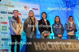 14.09.2024, Dresden, Germany (GER): Marketa Davidova (CZE), Anna Gandler (AUT), Anna Andexer (AUT), Marion Wiesensarter (GER), Paulina Fialkova (SVK), (l-r) - City Biathlon - Dresden (GER). www.nordicfocus.com. © Reichert/NordicFocus. Every downloaded picture is fee-liable.