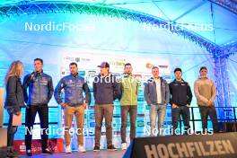 14.09.2024, Dresden, Germany (GER): Justus Strelow (GER), Philipp Nawrath (GER), Florent Claude (BEL), Jakov Fak (SLO), Roman Rees (GER), David Komatz (AUT), Tero Seppala (FIN), (l-r) - City Biathlon - Dresden (GER). www.nordicfocus.com. © Reichert/NordicFocus. Every downloaded picture is fee-liable.