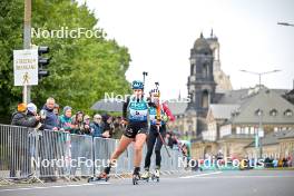 15.09.2024, Dresden, Germany (GER): Franziska Preuss (GER), Marketa Davidova (CZE), (l-r) - City Biathlon - Dresden (GER). www.nordicfocus.com. © Reichert/NordicFocus. Every downloaded picture is fee-liable.