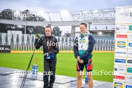 15.09.2024, Dresden, Germany (GER): Tero Seppala (FIN), Tarjei Boe (NOR), (l-r) - City Biathlon - Dresden (GER). www.nordicfocus.com. © Reichert/NordicFocus. Every downloaded picture is fee-liable.