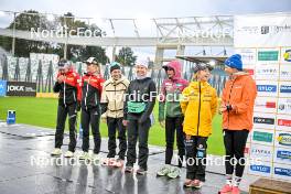 15.09.2024, Dresden, Germany (GER): Anna Andexer (AUT), Anna Gandler (AUT), Paulina Fialkova (SVK), Ingrid Landmark Tandrevold (NOR), Marketa Davidova (CZE), Marion Wiesensarter (GER), Franziska Preuss (GER), (l-r) - City Biathlon - Dresden (GER). www.nordicfocus.com. © Reichert/NordicFocus. Every downloaded picture is fee-liable.