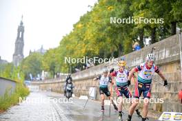 15.09.2024, Dresden, Germany (GER): Johannes Thingnes Boe (NOR), Tarjei Boe (NOR), (l-r) - City Biathlon - Dresden (GER). www.nordicfocus.com. © Reichert/NordicFocus. Every downloaded picture is fee-liable.