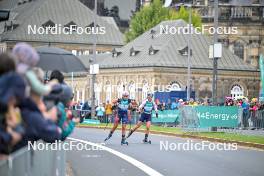 15.09.2024, Dresden, Germany (GER): Ingrid Landmark Tandrevold (NOR), Anna Gandler (AUT), (l-r) - City Biathlon - Dresden (GER). www.nordicfocus.com. © Reichert/NordicFocus. Every downloaded picture is fee-liable.