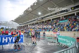 15.09.2024, Dresden, Germany (GER): Justus Strelow (GER), Johannes Thingnes Boe (NOR), (l-r) - City Biathlon - Dresden (GER). www.nordicfocus.com. © Reichert/NordicFocus. Every downloaded picture is fee-liable.