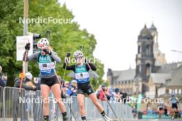 15.09.2024, Dresden, Germany (GER): Paulina Fialkova (SVK), Marion Wiesensarter (GER), (l-r) - City Biathlon - Dresden (GER). www.nordicfocus.com. © Reichert/NordicFocus. Every downloaded picture is fee-liable.