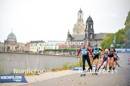 15.09.2024, Dresden, Germany (GER): Marketa Davidova (CZE), Franziska Preuss (GER), Karoline Knotten (NOR), (l-r) - City Biathlon - Dresden (GER). www.nordicfocus.com. © Reichert/NordicFocus. Every downloaded picture is fee-liable.