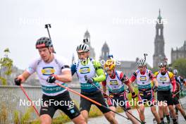 15.09.2024, Dresden, Germany (GER): Jakov Fak (SLO), Johannes Thingnes Boe (NOR), Tarjei Boe (NOR), Florent Claude (BEL), (l-r) - City Biathlon - Dresden (GER). www.nordicfocus.com. © Reichert/NordicFocus. Every downloaded picture is fee-liable.