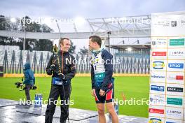 15.09.2024, Dresden, Germany (GER): Tero Seppala (FIN), Tarjei Boe (NOR), (l-r) - City Biathlon - Dresden (GER). www.nordicfocus.com. © Reichert/NordicFocus. Every downloaded picture is fee-liable.