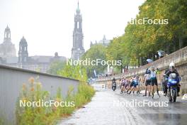 15.09.2024, Dresden, Germany (GER): Tarjei Boe (NOR), David Komatz (AUT), Roman Rees (GER), Jakov Fak (SLO), (l-r) - City Biathlon - Dresden (GER). www.nordicfocus.com. © Reichert/NordicFocus. Every downloaded picture is fee-liable.