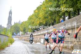 15.09.2024, Dresden, Germany (GER): Johannes Thingnes Boe (NOR), Tarjei Boe (NOR), (l-r) - City Biathlon - Dresden (GER). www.nordicfocus.com. © Reichert/NordicFocus. Every downloaded picture is fee-liable.