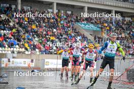 15.09.2024, Dresden, Germany (GER): Florent Claude (BEL), Tarjei Boe (NOR), Johannes Thingnes Boe (NOR), Jakov Fak (SLO), (l-r) - City Biathlon - Dresden (GER). www.nordicfocus.com. © Reichert/NordicFocus. Every downloaded picture is fee-liable.