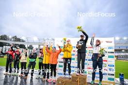 15.09.2024, Dresden, Germany (GER): Anna Andexer (AUT), Anna Gandler (AUT), Paulina Fialkova (SVK), Ingrid Landmark Tandrevold (NOR), Marketa Davidova (CZE), Marion Wiesensarter (GER), Franziska Preuss (GER), Johanna Puff (GER), Lisa Vittozzi (ITA), Karoline Knotten (NOR), (l-r) - City Biathlon - Dresden (GER). www.nordicfocus.com. © Reichert/NordicFocus. Every downloaded picture is fee-liable.