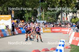 31.08.2024, Annecy, France (FRA): Sophie Chauveau (FRA), Justine Braisaz-Bouchet (FRA), (l-r) - Martin Fourcade Nordic Festival Biathlon, Annecy (FRA). www.nordicfocus.com. © Manzoni/NordicFocus. Every downloaded picture is fee-liable.