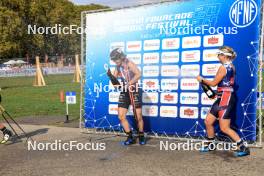 31.08.2024, Annecy, France (FRA): Julia Simon (FRA), Ingrid Landmark Tandrevold (NOR), (l-r) - Martin Fourcade Nordic Festival Biathlon, Annecy (FRA). www.nordicfocus.com. © Manzoni/NordicFocus. Every downloaded picture is fee-liable.