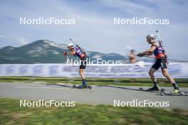 31.08.2024, Annecy, France (FRA): Michal Krcmar (CZE), Jakov Fak (SLO), (l-r)  - Martin Fourcade Nordic Festival Biathlon, Annecy (FRA). www.nordicfocus.com. © Thibaut/NordicFocus. Every downloaded picture is fee-liable.