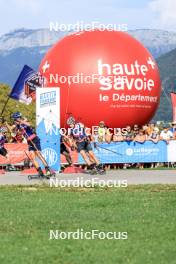 31.08.2024, Annecy, France (FRA): Quentin Fillon Maillet (FRA), Filip Fjeld Andersen (NOR), (l-r) - Martin Fourcade Nordic Festival Biathlon, Annecy (FRA). www.nordicfocus.com. © Manzoni/NordicFocus. Every downloaded picture is fee-liable.