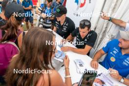 30.08.2024, Annecy, France (FRA): Emilien Jacquelin (FRA), Quentin Fillon Maillet (FRA), Nils Alegre (FRA) - Martin Fourcade Nordic Festival Biathlon, Annecy (FRA). www.nordicfocus.com. © Thibaut/NordicFocus. Every downloaded picture is fee-liable.