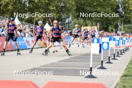 31.08.2024, Annecy, France (FRA): Lou Jeanmonnot (FRA), Justine Braisaz-Bouchet (FRA), (l-r) - Martin Fourcade Nordic Festival Biathlon, Annecy (FRA). www.nordicfocus.com. © Manzoni/NordicFocus. Every downloaded picture is fee-liable.