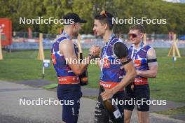 31.08.2024, Annecy, France (FRA): Emilien Jacquelin (FRA), Eric Perrot (FRA), (l-r)  - Martin Fourcade Nordic Festival Biathlon, Annecy (FRA). www.nordicfocus.com. © Thibaut/NordicFocus. Every downloaded picture is fee-liable.