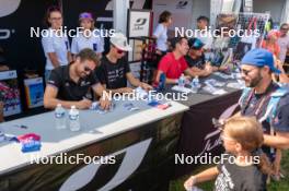 31.08.2024, Annecy, France (FRA): Eric Perrot (FRA), Quentin Fillon Maillet (FRA), Emilien Jacquelin (FRA), (l-r)  - Martin Fourcade Nordic Festival Biathlon, Annecy (FRA). www.nordicfocus.com. © Thibaut/NordicFocus. Every downloaded picture is fee-liable.