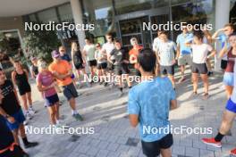 31.08.2024, Annecy, France (FRA): Martin Fourcade (FRA) talks to the athletes - Martin Fourcade Nordic Festival Biathlon, Annecy (FRA). www.nordicfocus.com. © Manzoni/NordicFocus. Every downloaded picture is fee-liable.