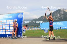 31.08.2024, Annecy, France (FRA): Ingrid Landmark Tandrevold (NOR), Justine Braisaz-Bouchet (FRA), (l-r) - Martin Fourcade Nordic Festival Biathlon, Annecy (FRA). www.nordicfocus.com. © Manzoni/NordicFocus. Every downloaded picture is fee-liable.