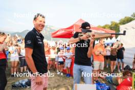 30.08.2024, Annecy, France (FRA): Quentin Fillon Maillet (FRA), Emilien Jacquelin (FRA), (l-r) - Martin Fourcade Nordic Festival Biathlon, Annecy (FRA). www.nordicfocus.com. © Manzoni/NordicFocus. Every downloaded picture is fee-liable.