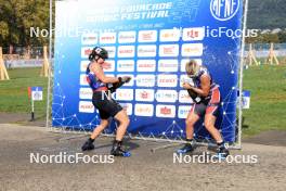 31.08.2024, Annecy, France (FRA): Julia Simon (FRA), Ingrid Landmark Tandrevold (NOR) - Martin Fourcade Nordic Festival Biathlon, Annecy (FRA). www.nordicfocus.com. © Manzoni/NordicFocus. Every downloaded picture is fee-liable.