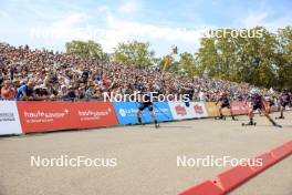 31.08.2024, Annecy, France (FRA): Lou Jeanmonnot (FRA) - Martin Fourcade Nordic Festival Biathlon, Annecy (FRA). www.nordicfocus.com. © Manzoni/NordicFocus. Every downloaded picture is fee-liable.