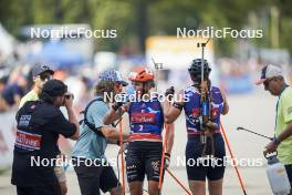 31.08.2024, Annecy, France (FRA): Justine Braisaz-Bouchet (FRA), Julia Simon (FRA), (l-r)  - Martin Fourcade Nordic Festival Biathlon, Annecy (FRA). www.nordicfocus.com. © Thibaut/NordicFocus. Every downloaded picture is fee-liable.